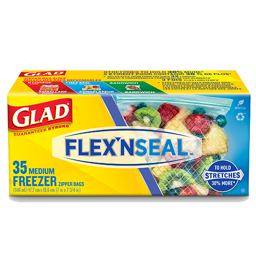 Glad Flex N Seal Zipper Bags, Sandwich - 100 bags