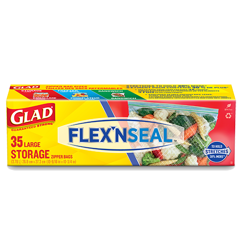 Glad® FLEX'N SEAL™ Freezer Storage Bags, Medium, 35 count, Glad Canada
